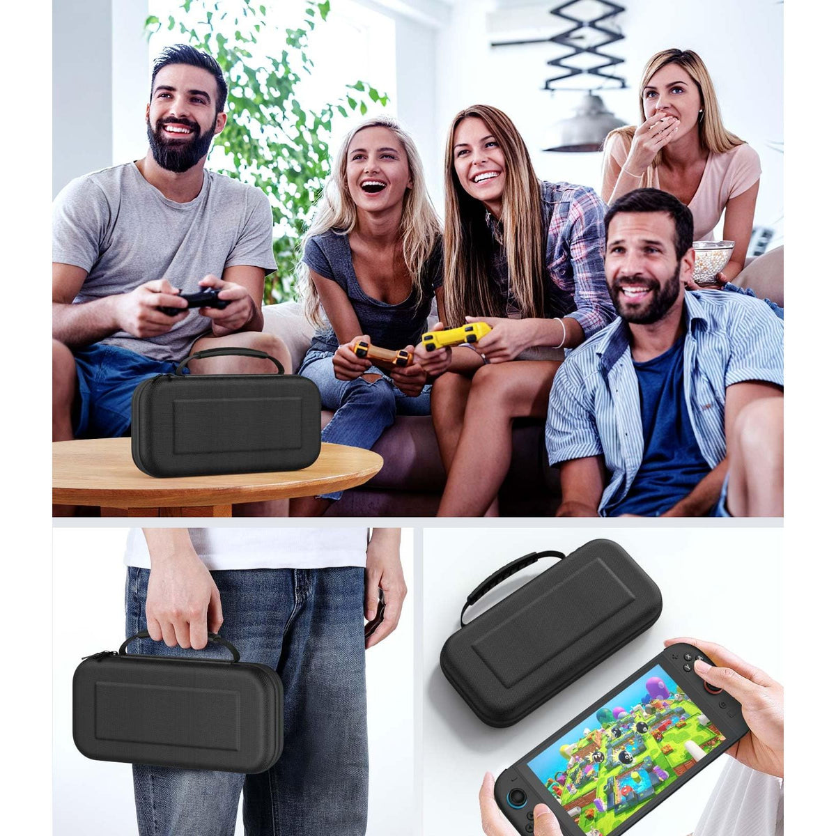 MoKo Carrying Case for Nintendo Switch 2 2025, Protective Hard Shell Portable Travel Carry Case Pouch Holds 10 Cartridges w/Pockets for Switch 2 Accessories and Games, Black