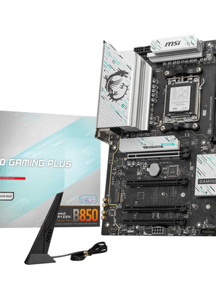 MSI B850 Gaming Plus WiFi Motherboard, ATX - Supports AMD Ryzen 9000/8000 / 7000 Processors, AM5 - DDR5 Memory Boost 8200+ MT/s (OC), PCIe 5.0 x16 & 4.0 x16, M.2 Gen5, Wi-Fi 7, 5G LAN