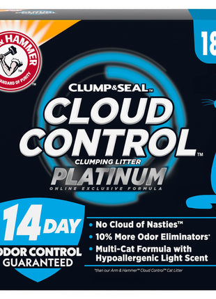 Arm & Hammer Cloud Control Platinum Clumping Cat Litter Odor Control, 18 lbs.