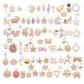 Julie Wang 30pcs Mixed Enamel Pink Charms Assorted Pendants for Women Jewelry Making Bulk Necklace Earrings Bracelets Keychain Craft DIY Findings