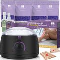 BLITZWAX Brazilian and Bikini Waxing Kit for Women, Hard Wax Warmer for Face, Legs, and Body, At Home Hair Removal Kit, Beginner Friendly, Quick Heating, 28 Accessories