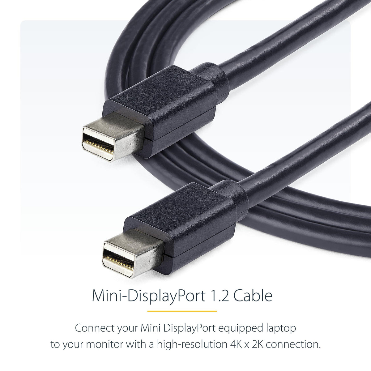 StarTech.com 3ft (91cm) Mini DisplayPort Cable, 4K UHD Video, mDP 1.2 Cable, M/M mDP Cord, Mini DisplayPort (Not Thunderbolt)