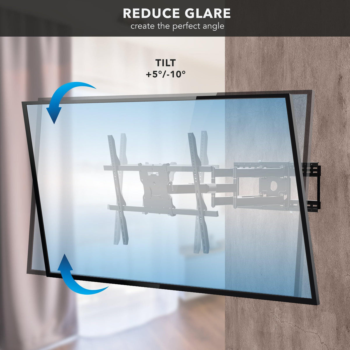 Mount-It! Full Motion TV Wall Mount with 39 Inch Long Extension Arms - 275 Lbs Capacity Heavy Duty Dual Arm TV Mount | Large 800 x 600mm VESA Holds 65 to 110 Inch TVs | Fits 16 and 24 Inch Studs