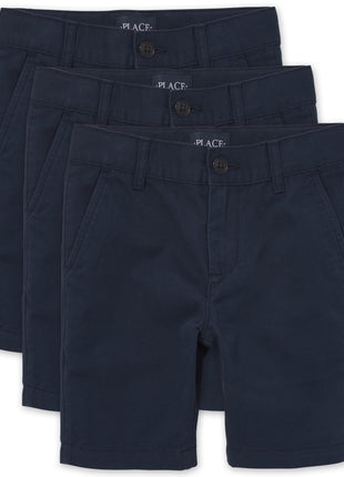 The Children's Place Boys and Toddler Chino 3-Pack Shorts, New Navy 3 Pack, 6 US