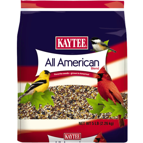 Kaytee All American Wild Bird Food Seed Blend for Cardinals, Blue Jays, Finches & Other Outdoor Wild Birds, 5 Pounds