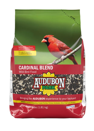 Audubon Park Cardinal Blend Wild Bird Food, Cardinal Bird Seed for Outside Feeders, 4-Pound Bag