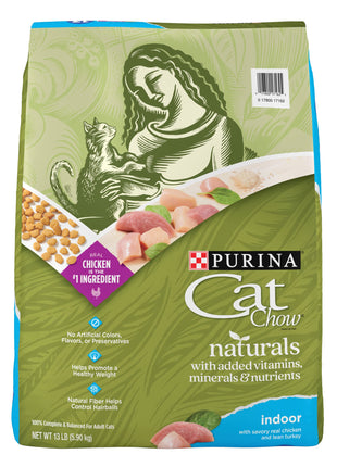 Purina Cat Chow Hairball, Healthy Weight, Indoor, Natural Dry Cat Food, Naturals Indoor - 13 lb. Bag