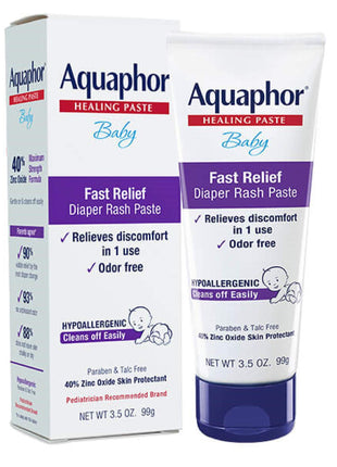 Aquaphor Baby Diaper Rash Paste with Zinc Oxide, Talc Free, 3.5 OZ | Zinc Oxide Baby Diaper Rash Paste Provides Immediate Relief, Treatment and Prevention, Hypoallergenic, Talc Free