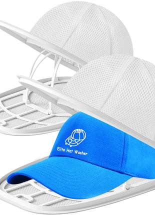 Eiito Hat Washer Cage Hats Cleaner, Hat Washer for baseball caps for Washing Machine or Dishwasher, Ball Cap Washer Frame for Flat & Curved Hats.2-Pack White