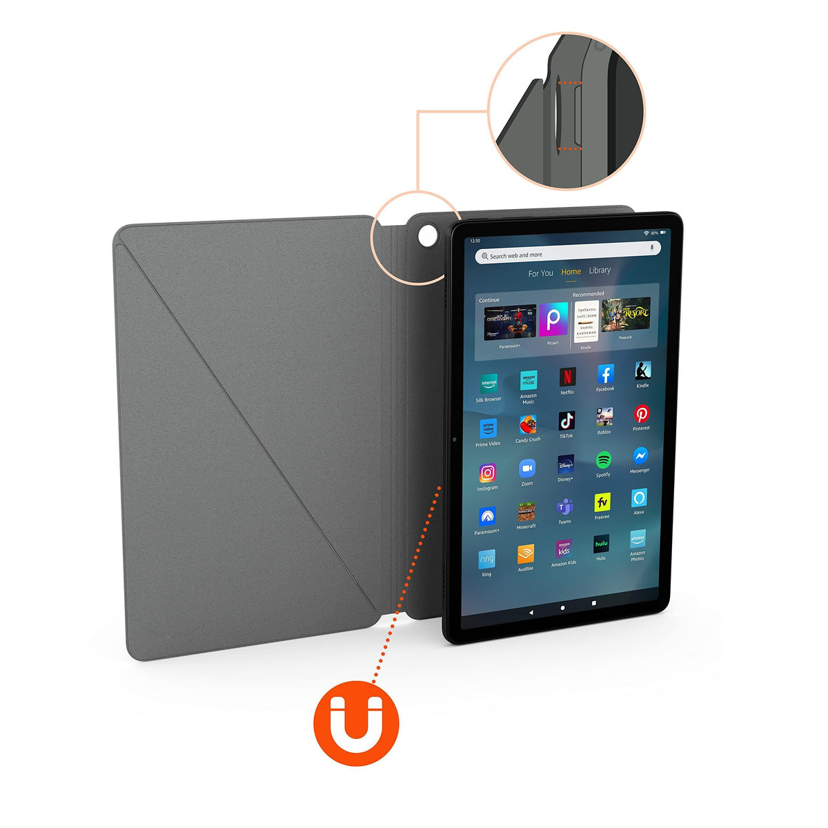 Amazon Fire Max 11 Tablet Magnetic Slim Cover (Only compatible with 13th generation tablet, 2023 release) - Black