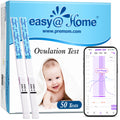 Easy@Home Ovulation Test Strips (50-Pack), FSA Eligible Ovulation Predictor Kit, Powered by Premom Ovulation Calculator iOS and Android APP, 50 LH Tests