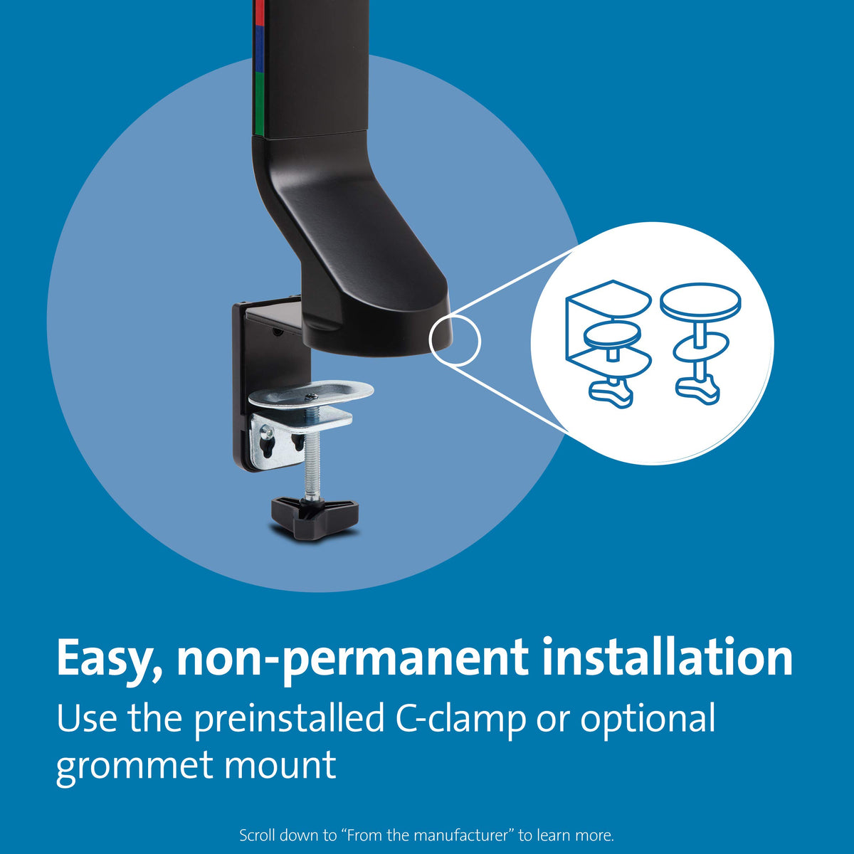 Kensington SmartFit Space Saving Single Monitor Arm (K55512WW)