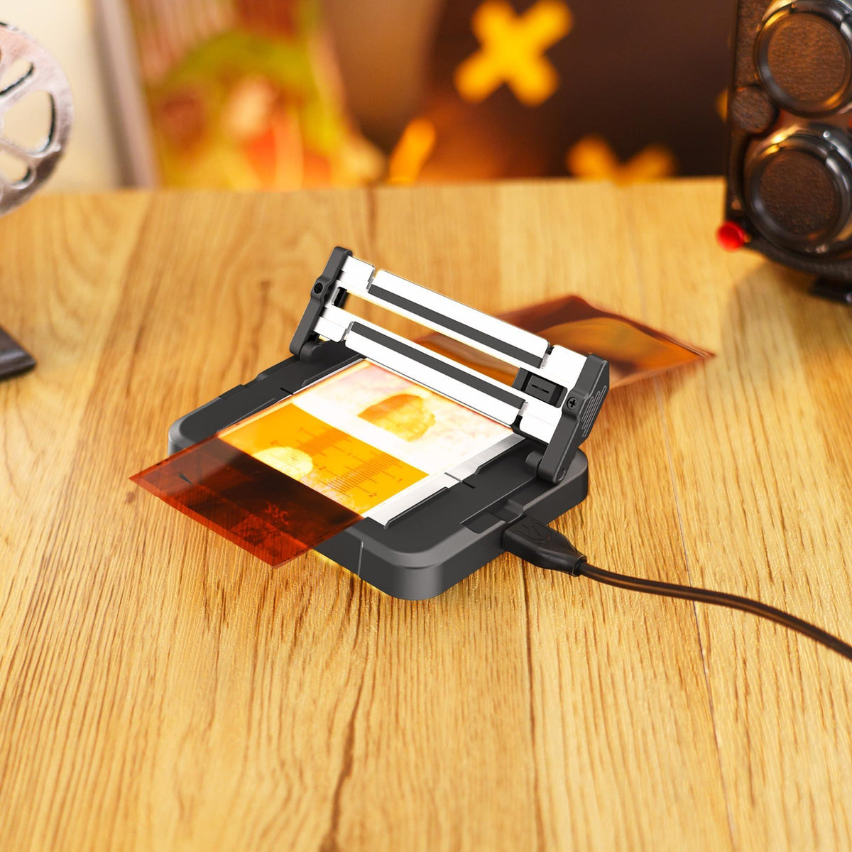 JJC Negative Slide Film Cutter for 35mm 120 Format Strip, 35mm Film Trimmer with 11-Level Brightness Adjustable LED Backlight Panel Support USB-C Charging and Graduated Mark for Clean Cutting