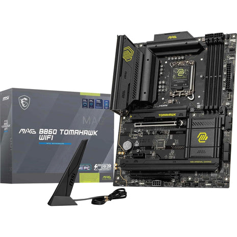 MSI MAG B860 Tomahawk WiFi Motherboard, ATX - Supports Intel Core Ultra Processors (Series 2), LGA 1851 - DDR5 Memory Boost 9200+ MT/s OC, 1 x PCIe 5.0 x16, 1 x M.2 Gen5, 5G LAN, Wi-Fi 7