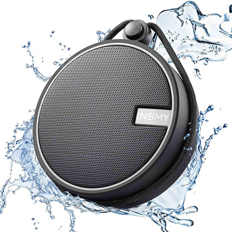 INSMY C12 IP67 Waterproof Shower Bluetooth Speakers Portable Small Speaker | Speakers Bluetooth Wireless,Loud Clear Sound,Support TF Card,Suction Cup,for Outdoor Kayak Canoe Beach Gift (Black)