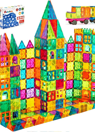 Anbalulu 134PCS Magnetic Building Tiles: Durable STEM Toys with Strong Magnets for Kids, Educational Building Blocks for Group Play Activities | Gift for Boys Girls 3+