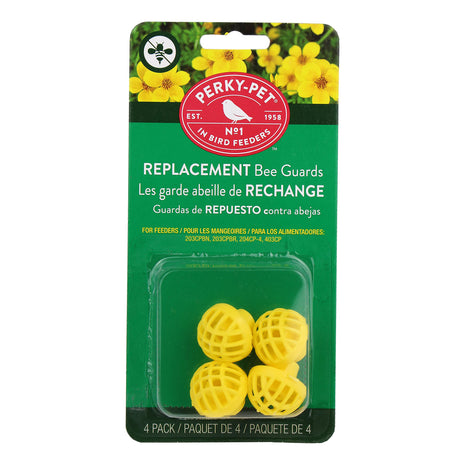 Perky-Pet Replacement Bee Guards for Hummingbird Feeders - Keep Bees Out of Nectar - 205Y - Yellow Replacement Bee Guards - For Models 203CPBN, 203CPBR, 204CP-4, 403CP - 4 Pack