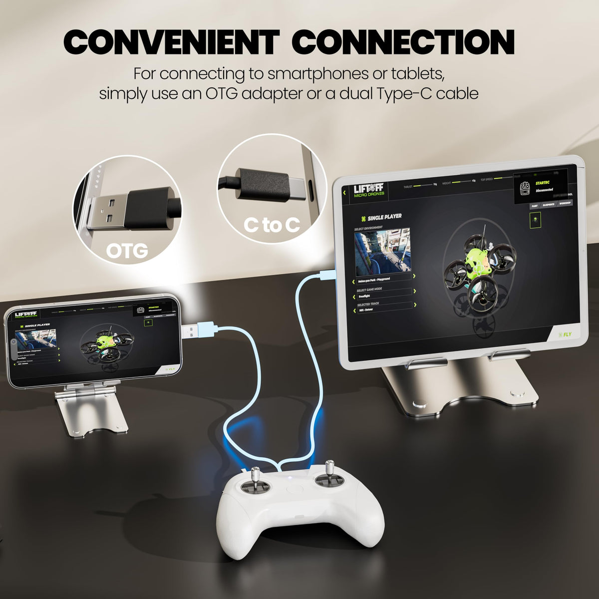 STARDRONE S8 RC Flight Simulator Controller- 8 Channels FPV Drone Games Remote Controller Support Popular System&Platform- Ideal for Beginner Pilots Professional Training Experience(Mode 2) (White)