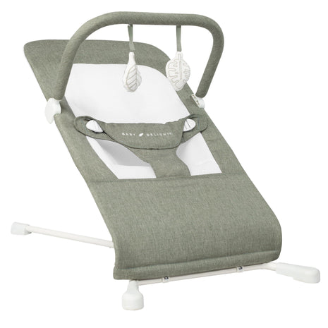 Baby Delight Highland Baby Bouncer, Sage Tweed | For Infants 0 – 6 Months, 3-Position Recline, Adjustable 3-Point Harness, Secure Locking Mechanism, Folds Flat