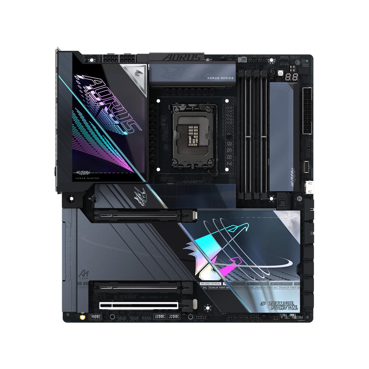GIGABYTE Z890 AORUS Master AI TOP Intel Core Ultra (Series 2) LGA 1851 Motherboard, E-ATX, DDR5, 4X M.2, PCIe 5.0, Thunderbolt 4, WIFI7, 10GbE LAN, EZ-Latch