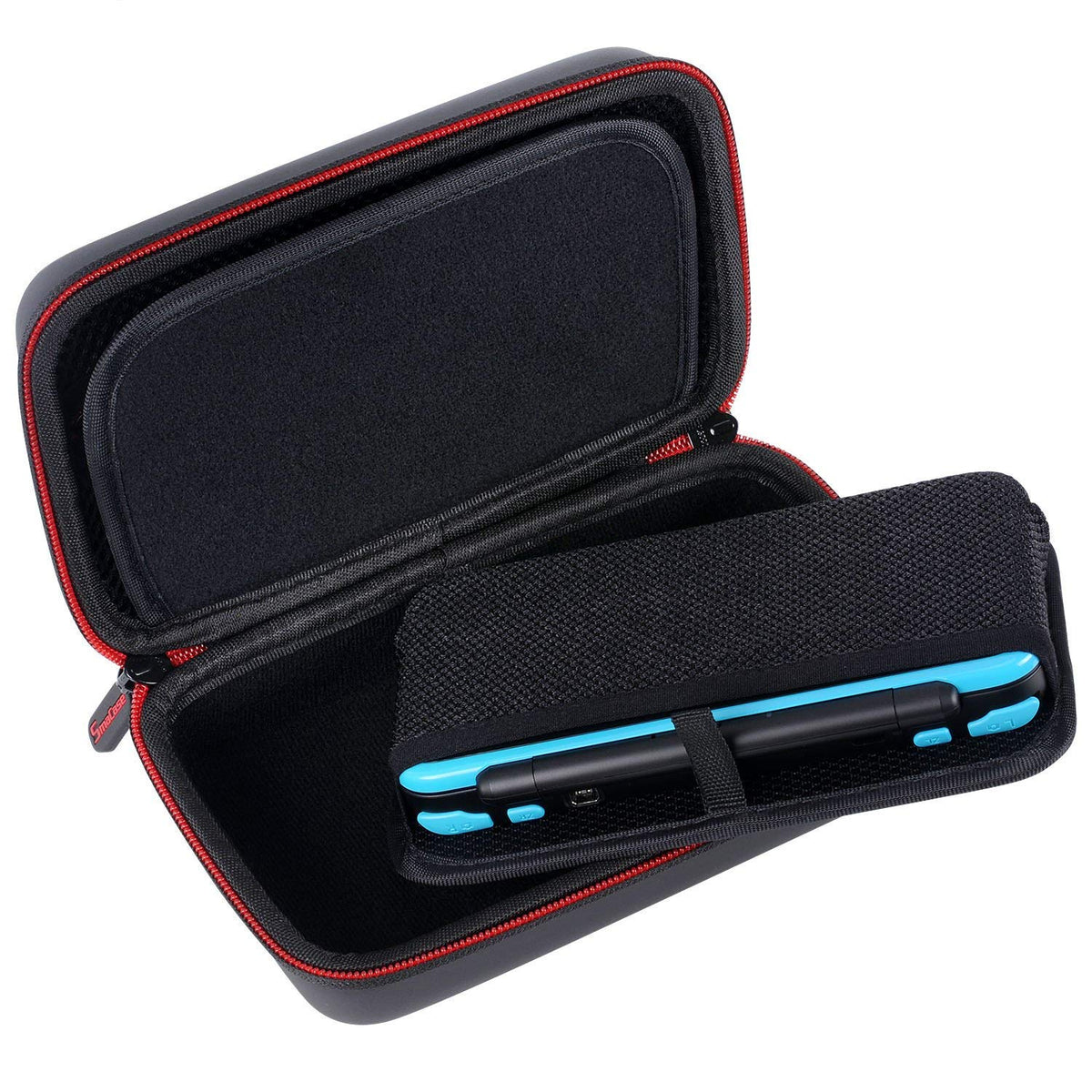 Smatree Carrying Case for Nintendo 3DS XL/2DS XL, Hard Protective Shell Travel Case for Nintendo New 3DS - Super NES Edition - Black/Red