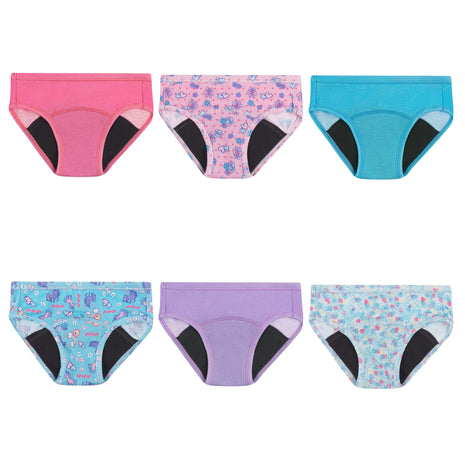 Hanes Toddler Girls' Potty Trainer Brief, Moisture-Wicking Panty, Odor Protection Potty Trainer Underwear, 6-Pack