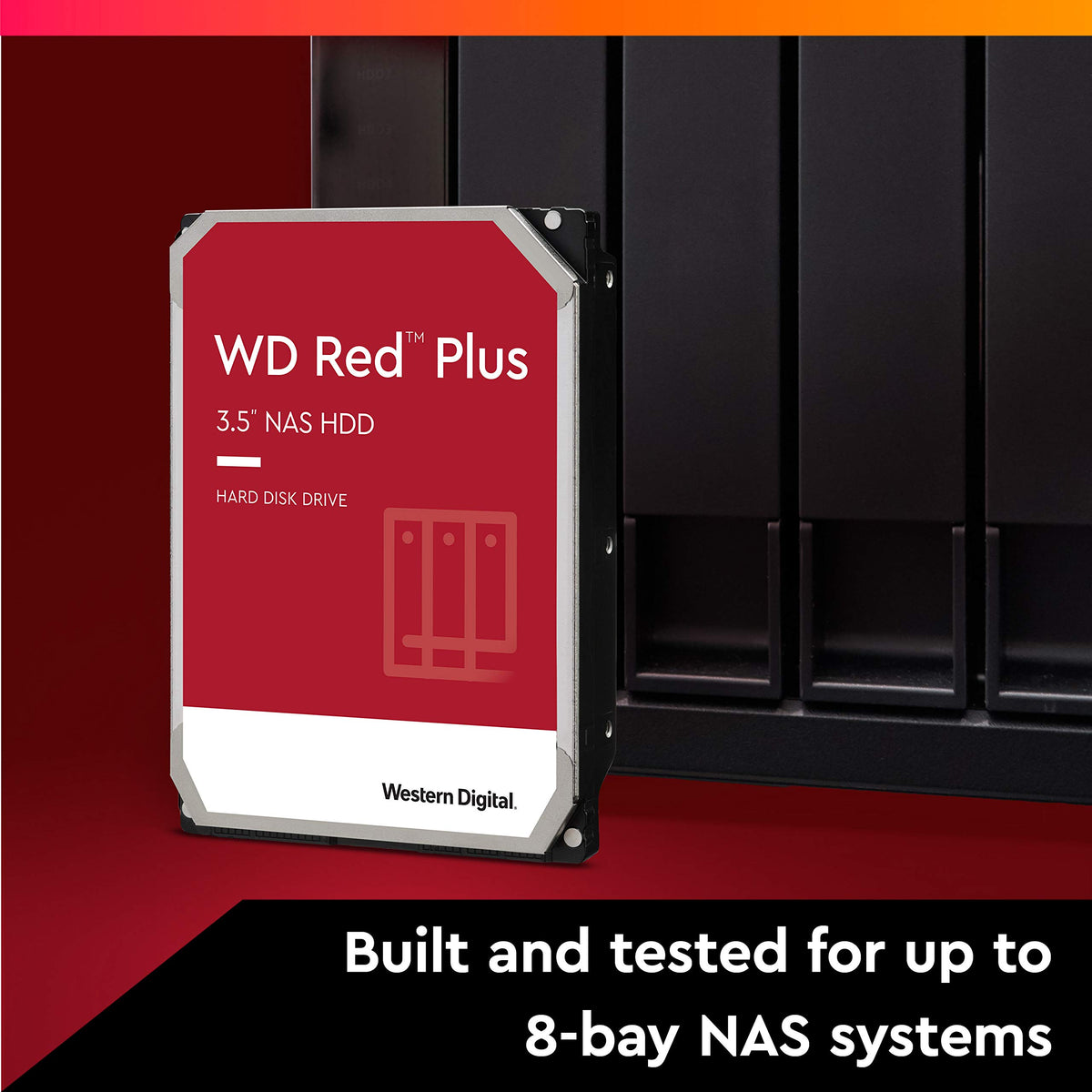 Western Digital 2TB WD Red Plus NAS Internal Hard Drive HDD - 5400 RPM, SATA 6 Gb/s, CMR, 64 MB Cache, 3.5" -WD20EFPX