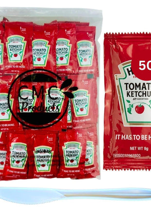 Gift Set: Ketchup Packets (9g)  - 50 Count with Spreader in Food-Safe Resealable Bag by CMC Products (approximately 50 packets)