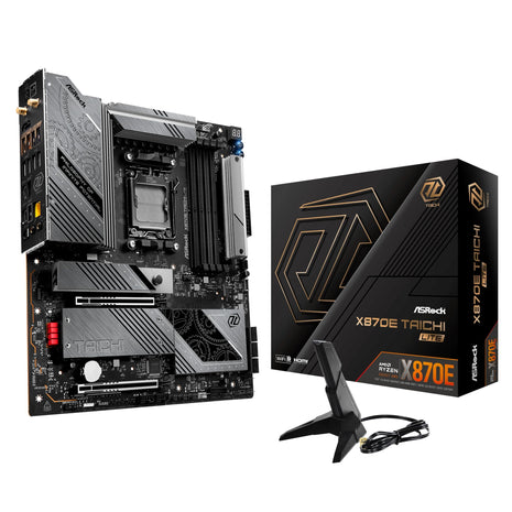 ASRock AMD X870E Taichi Lite Ryzen Socket AM5 DDR5 DIMMs 8200 256 GB X870 EATX Motherboard 5G LAN M.2 USB4 WiFi7