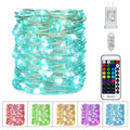 Minetom Color Changing Fairy String Lights - 33 ft 100 LED USB Silver Wire Lights with Remote and Timer, Starry Fairy Light for Bedroom Party Indoor Christmas Decoration, 16 Colors, Adapter Included