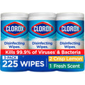 Clorox Disinfecting Wipes Value Pack, Household Essentials, Dorm Room Essentials, 75 Count, Pack of 3 (Package May Vary)