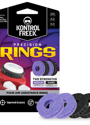 KontrolFreek Precision Rings | Aim Assist Motion Control for PlayStation 4 (PS4), PS5, Xbox One, XBX, Switch Pro & Scuf Controller (Black/Purple)