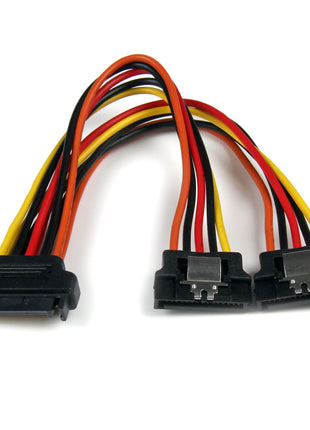 StarTech 6in Latching SATA Power Y Splitter Cable (PYO2LSATA) | Serial ATA Power Splitter, Male to Female, 6 inch Serial ATA Power Cable Splitter