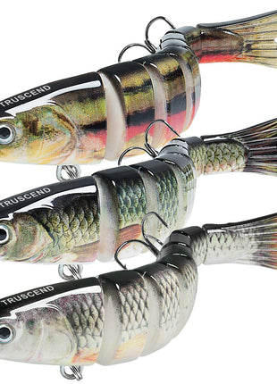 TRUSCEND Easy Catch Swimmax with BKK Hooks, Magic Noisy Wiggling and Vibrating Actions for More Bites, Lifelike Fishing Lures for Bass Trout Walleye Crappie, Strongest Dyneema Fiber Jointed Swimbaits