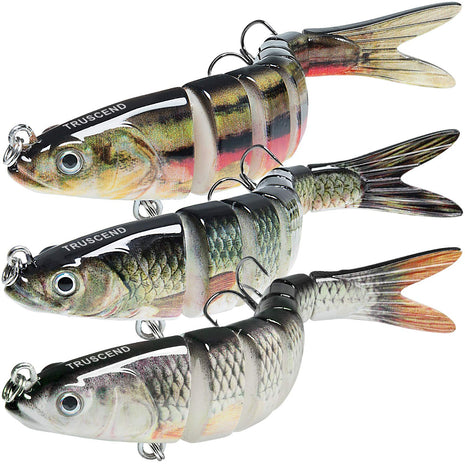 TRUSCEND Easy Catch Swimmax with BKK Hooks, Magic Noisy Wiggling and Vibrating Actions for More Bites, Lifelike Fishing Lures for Bass Trout Walleye Crappie, Strongest Dyneema Fiber Jointed Swimbaits