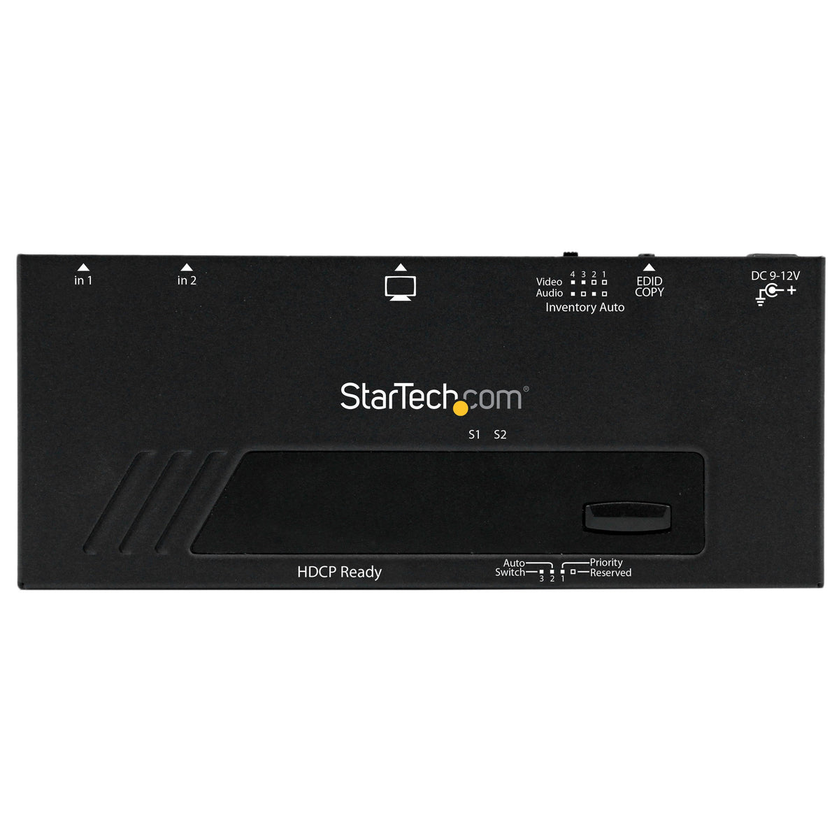 StarTech.com 2 Port HDMI Switch w/ Automatic and Priority Switching - 2 In 1 Out HDMI Selector with Automatic Priority Switching – 1080p, TAA (VS221HDQ)