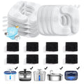 Veken Cat Water Fountain Filters, 8 Pack Replacement Filters & 8 Pack Replacement Pre-Filter Sponges Set for 50oz, 84oz, 95oz Automatic Pet Fountain Dog Water Dispenser