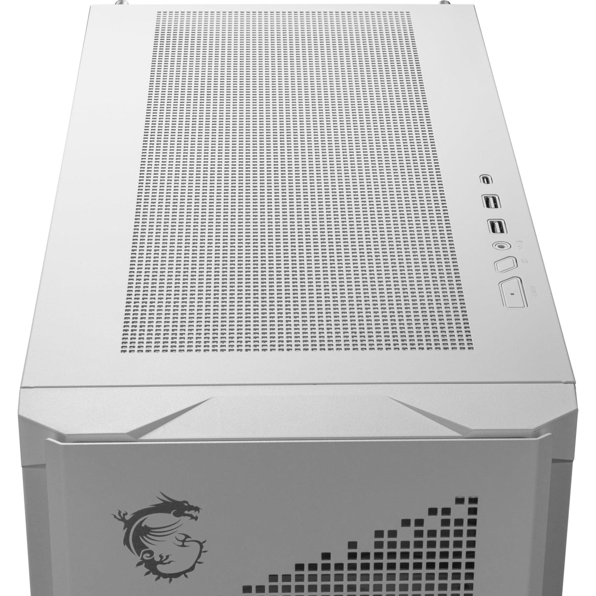 MSI MPG Velox 300R Airflow PZ White - Mid-Tower Gaming PC Case - Tempered Glass Side Panel - 2 x 160 mm Dual Layer Blades Fans - Liquid Cooling Support up to 360mm Radiator - Mesh Panel for Airflow