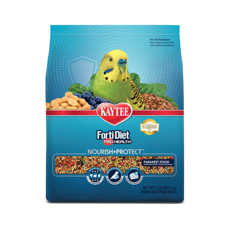 Kaytee Forti-Diet Pro Health Nourish+Protect Parakeet Food, Comprehensive Nutrition Backed by Science, Digestive Health, Immune Support, 2 pounds