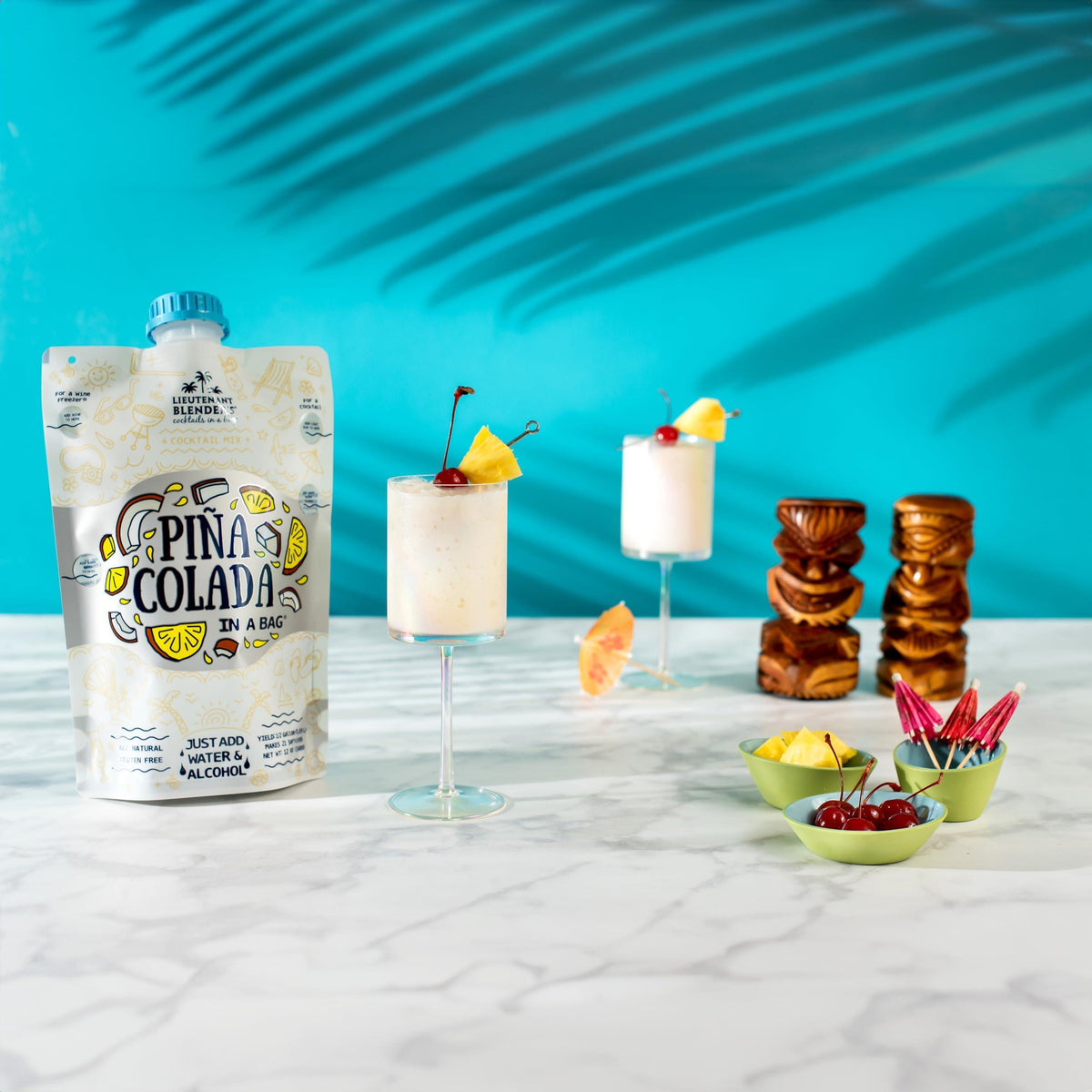 Lt. Blender's Pina Colada in a Bag – Pina Colada Drink Mix - Each Bag Makes 1/2 Gallon of Slushie Pina Colada Mix – Cocktail Mix - Make a Cocktail, Wine Slushie or Mocktail - (Pack of 1)
