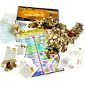 DANCING BEAR Fossil Collection Sorting Activity Kit with Over 100 Pcs (More Than 20 Different Fossil Varieties!), Educational ID Sheet, Color ID Cards, Bags, Magnifying Glass, and Shark Teeth