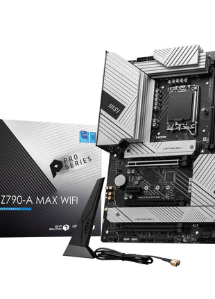 MSI PRO Z790-A MAX WiFi ProSeries Motherboard (Supports 12th/13th/14th Gen Intel Processors, LGA 1700, DDR5, PCIe 5.0, M.2, SATA 6G, 2.5Gbps LAN, USB 3.2 Gen2, Wi-Fi 7, Bluetooth 5.4, ATX)