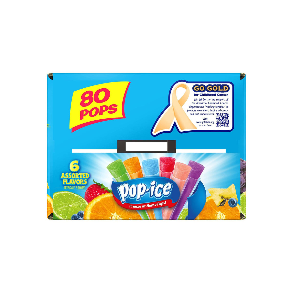 Pop Ice Popsicle Variety Pack of 1 Oz Freezer Bars, Assorted Flavors, 80 Count