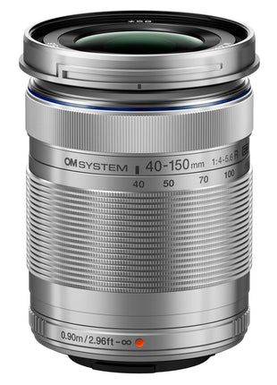 OM SYSTEM Olympus M.Zuiko Digital 40-150mm F4.0-5.6 R Silver for Micro Four Thirds System Camera, 3.75x Zoom Lens, Portable Design