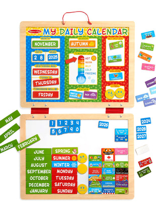 Melissa & Doug My First Daily Magnetic Calendar, Classroom Calendar for Kids Activities with Weather & Seasons, Preschool Toys for Girls & Boys Ages 4+
