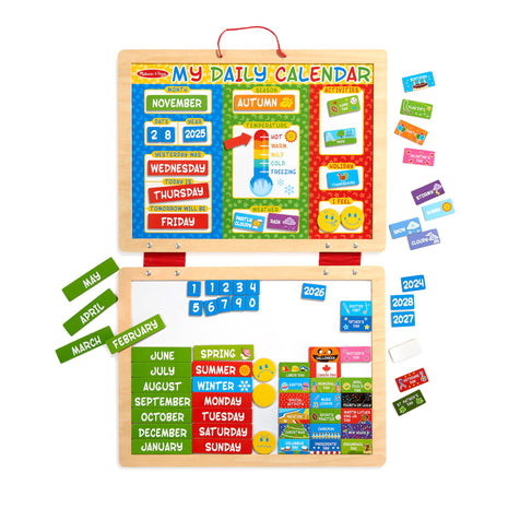 Melissa & Doug My First Daily Magnetic Calendar, Classroom Calendar for Kids Activities with Weather & Seasons, Preschool Toys for Girls & Boys Ages 4+