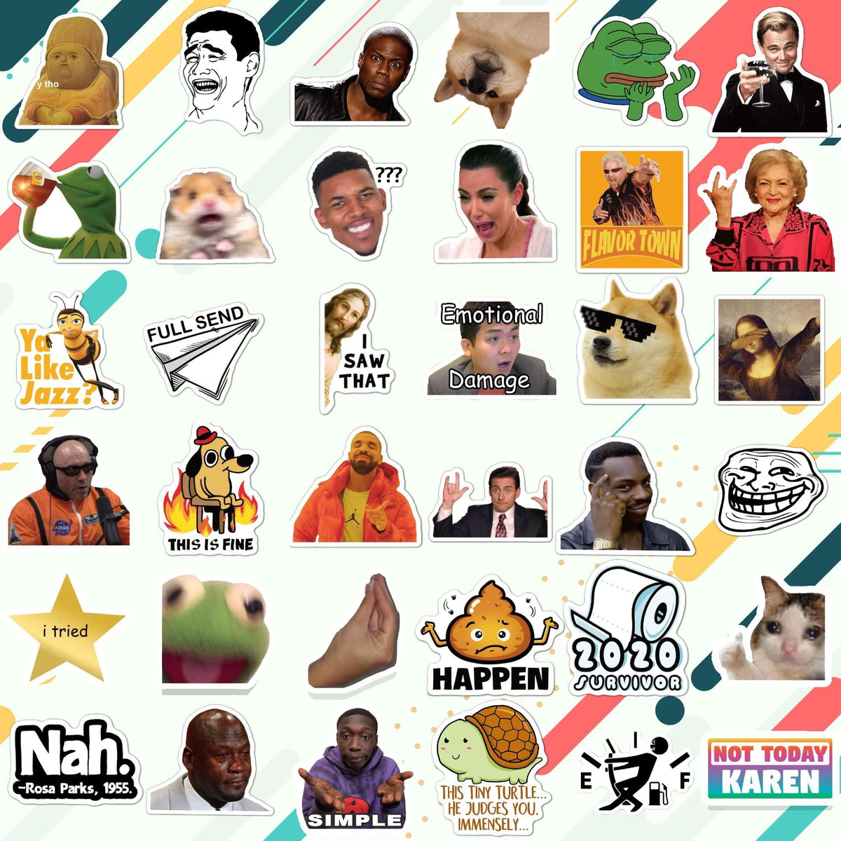 306pcs Funny Meme Vinyl Stickers Pack, Large Bulk Sticker for Laptop, Phone, Water Bottles, Computer Cars... Vine Sticker Decal DIY Décor for Bumper Accesory