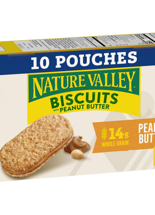 Nature Valley Biscuit Sandwiches, Peanut Butter, Snack Bars, 10 Bars, 13.5 oz