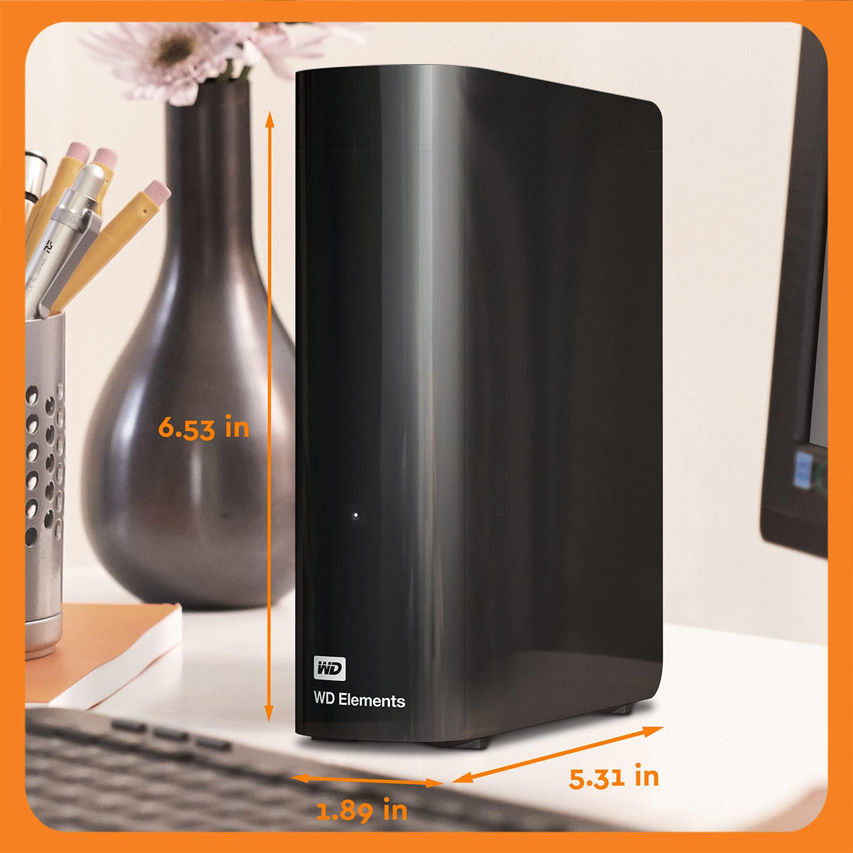 Western Digital 22TB Elements Desktop External Hard Drive, USB 3.0 external hard drive for plug-and-play storage - WDBWLG0220HBK-NESN