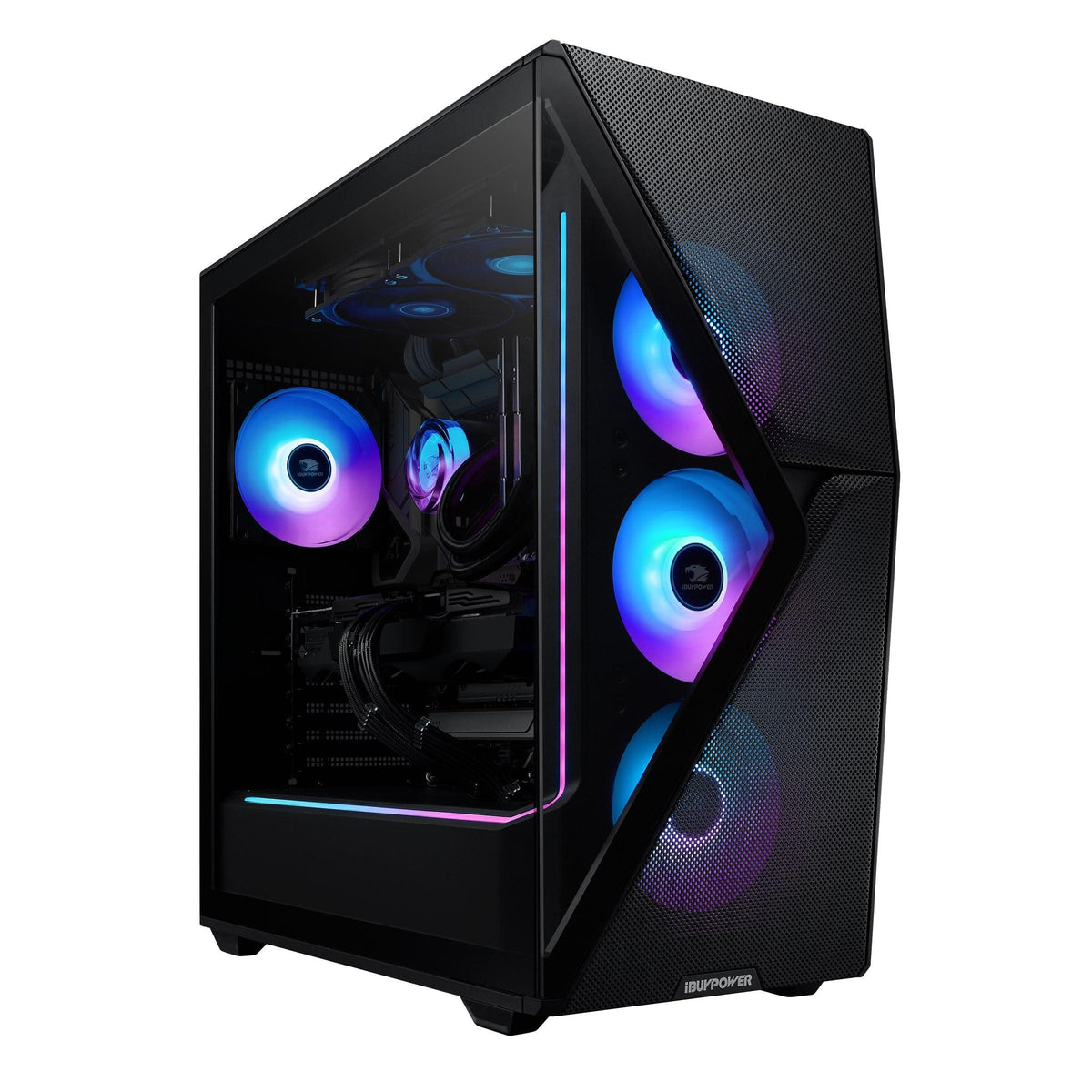 iBUYPOWER Slate MESH Gaming PC Desktop Computer (AMD Ryzen 7 9700X CPU, AMD Radeon RX 7800XT 16GB GPU, 32GB DDR5 Non-RGB 5200MHz RAM (16x2), 1TB NVMe SSD, WiFi Ready, Windows 11 Home) - SMA7R78XT02
